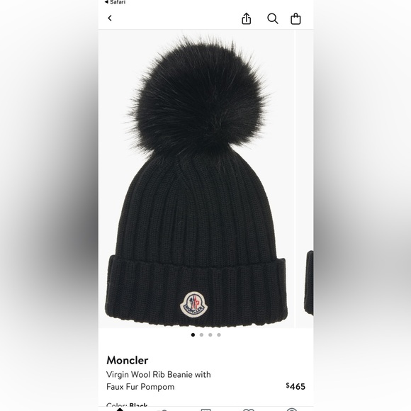 Moncler Other - Moncler Black Beanie with Pom-Pom